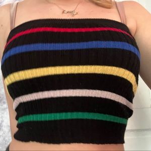 Rainbow stripe tube top